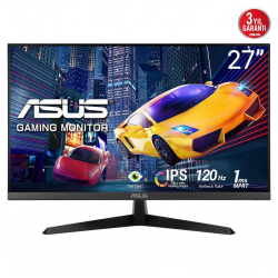 ASUS VY279HGR 27" 1ms, 120Hz, Full HD, HDMI, D-Sub, IPS LED, Anti Bakteriyel, Mavi Işık Filtresi, Eye Care, GAMING Monitör