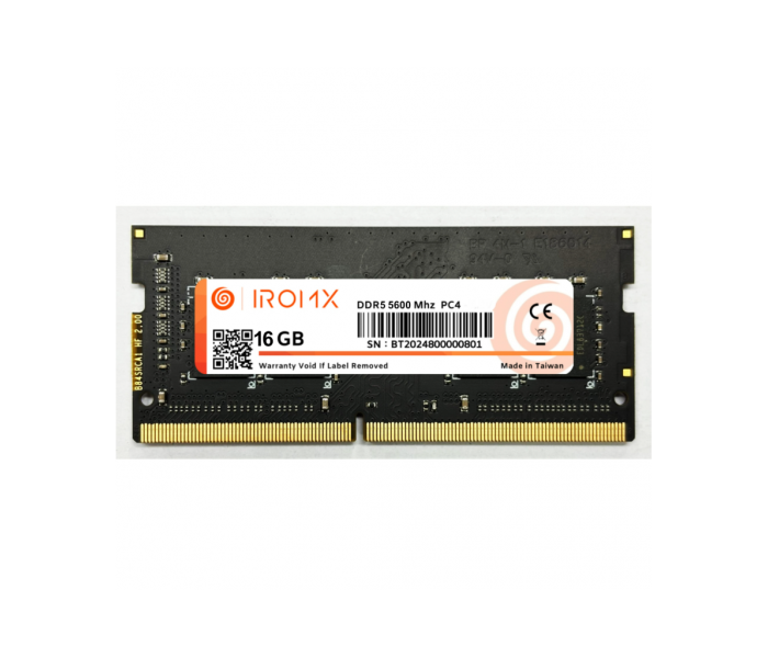 IROMX 1X, 16Gb, 5600Mhz, DDR5, Sodimm Notebook RAM, 1,1V, CL46