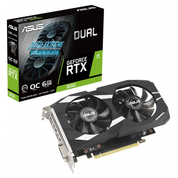 ASUS DUAL-RTX3050-O6G, 6GB, GDDR6, 96Bit, 1xHDMI, 1xDP, 1xDVI GAMING Ekran Kartı