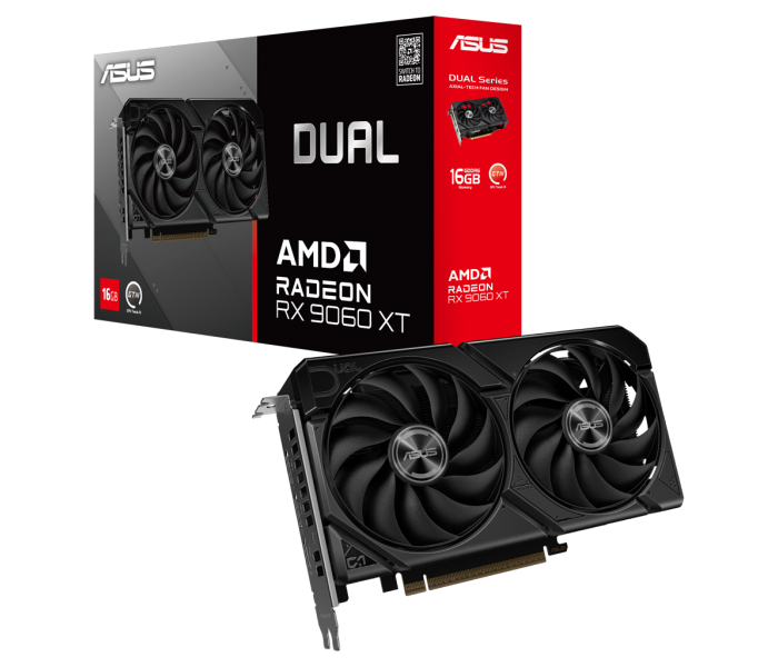 ASUS DUAL-RX9060XT-16G, 16Gb, 128Bit, GDDR6, 1xHDMI, 2xDP, GAMING Ekran Kartı