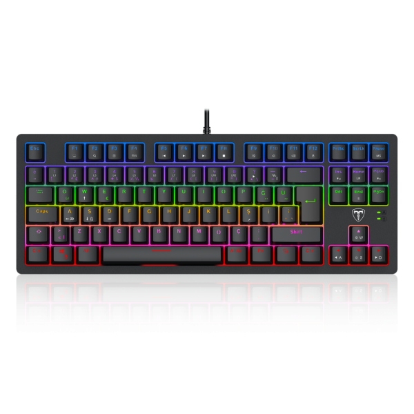 T-DAGGER BALI, T-TGK311-BL, USB Kablolu, Türkçe Q,  Rainbow Backlight, Blue Mekanik Switch, 87 Tuşlu, Gaming Klavye