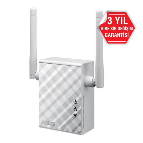ASUS RP-N12, N300, 300Mbps, 2.4GHz WPS Butonu, 1Port Megabit Lan, Menzil Genişletici