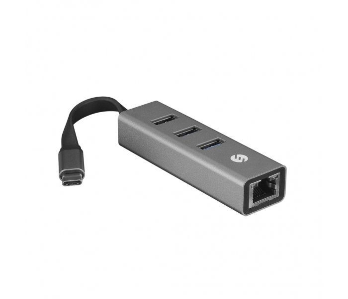 S-LINK SW-U3325, GigaBit, Type-C to RJ45, 3xUSB 3.0, Metal, Ethernet Kartı