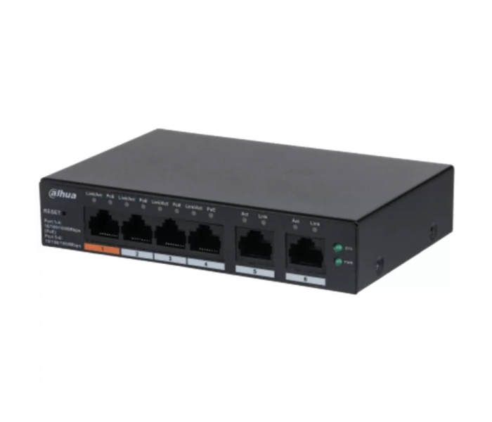 DAHUA CS4006-4GT-60, 4 Port, Gigabit, PoE 60W, 2 Port Uplink, Cloud Yönetilebilir, Switch