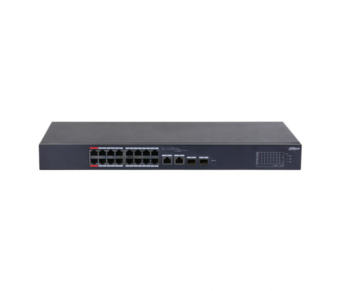 DAHUA CS4218-16ET-190, 16Port, Megabit, PoE 190W, 2 Port SFP Gigabit Combo, Cloud Yönetilebilir, Switch