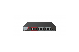 HILOOK NS-0326P-230(B), 24Port, Megabit, PoE 230W, 1 Port GigaBit Lan, 1 Port GigaBit SFP, Long Range 250Metre, Yönetilemez, Masaüstü Switch