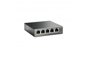 TP-LINK TL-SG1005P, 5 Port, GigaBit, 4 Port PoE 56W, Yönetilemez, Metal Kasa, Masaüstü Switch