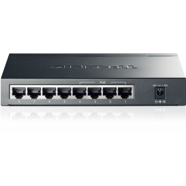 TP-LINK TL-SG1008P, 8 Port, GigaBit, 4 Port PoE, 55W, Yönetilemez, Metal Kasa, Masaüstü Switch