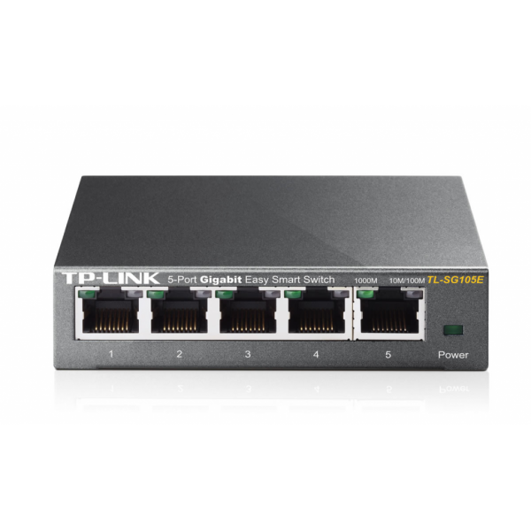 TP-LINK TL-SG105E, 5 Port, GigaBit, Easy Smart, Yönetilebilir, Metal Kasa, Masaüstü Switch
