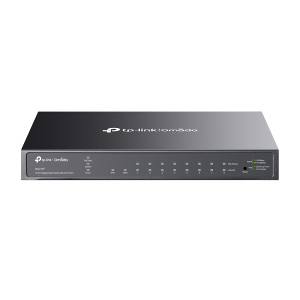 OMADA SG2210P, 8 Port Gigabit PoE+, 61W, 2Port SFP, Yönetilebilir, Metal Kasa Masaüstü/Vesa Switch