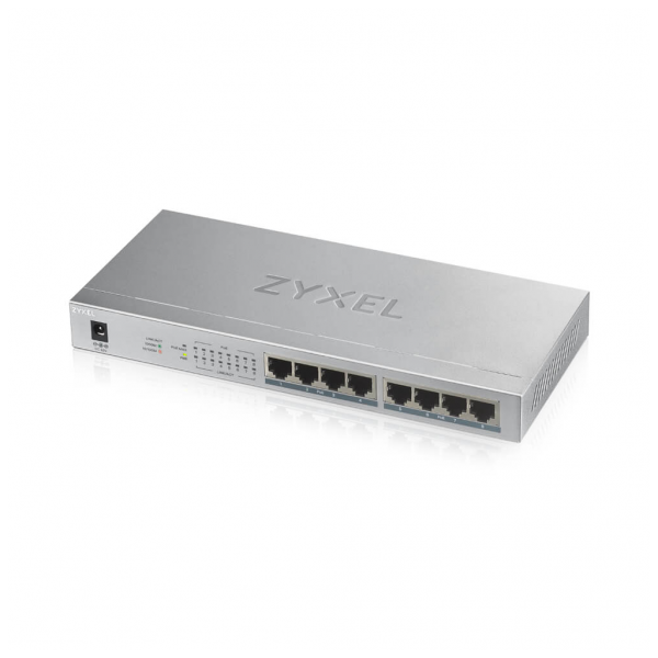 ZyXEL GS1008HP, 8 Port, GigaBit, PoE 60W, Yönetilemez, Masaüstü Switch