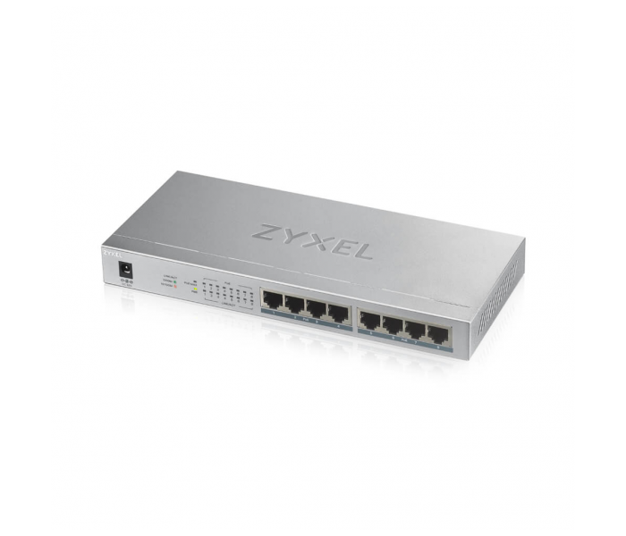ZyXEL GS1008HP, 8 Port, GigaBit, PoE 60W, Yönetilemez, Masaüstü Switch