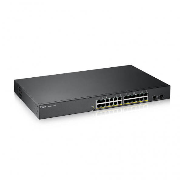 ZyXEL GS1900-24HP V2, 24 Port, GigaBit, PoE 170W, 2 Port GigaBit SFP, Yönetilebilir, Rackmount Switch