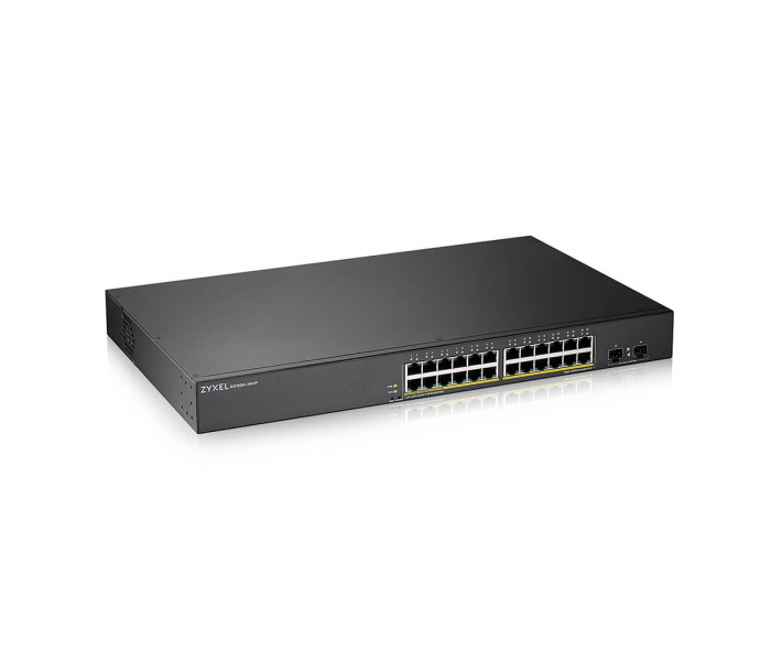 ZyXEL GS1900-24HP V2, 24 Port, GigaBit, PoE 170W, 2 Port GigaBit SFP, Yönetilebilir, Rackmount Switch