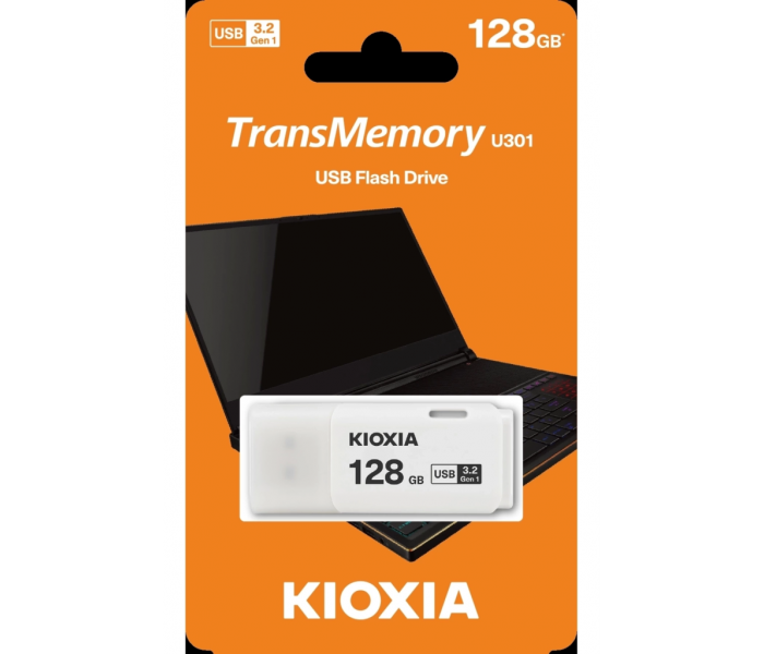KIOXIA U301W 128GB USB 3.2 Gen1 TransMemory Flash Disk (Beyaz)