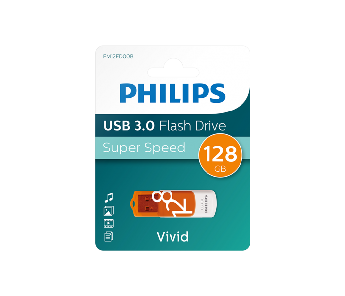 PHILIPS FM12FD00B, 128GB, USB 3.0, Vivid, Turuncu, Flash Disk