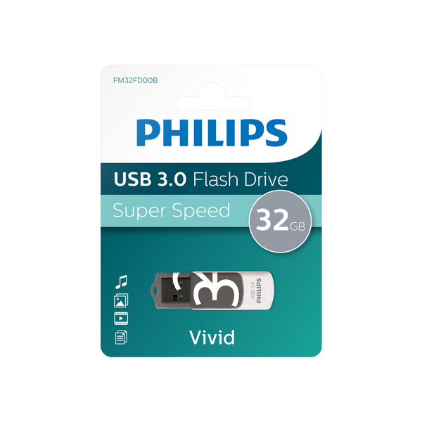 PHILIPS FM32FD00B, 32GB, USB 3.0, Vivid, Gölge Grisi, Flash Disk