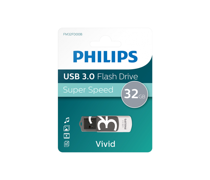 PHILIPS FM32FD00B, 32GB, USB 3.0, Vivid, Gölge Grisi, Flash Disk