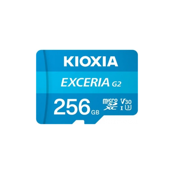 KIOXIA 256GB ExceriaG2, LMEX2L256GG2, U1 V30 4K,  CL10, 100Mb/s, MicroSD Kart Bellek (SD Adaptörlü)