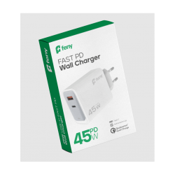 FENY FN-C45, 45W, USB+Type-C, Akıllı Isı Kontrol Chip, Qualcomm Quick Charge 3.0, ŞARJ Adaptörü