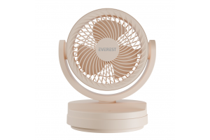 EVEREST EFN-509, KREM, 3 Kademeli Hız, 3lü 7"Kanat, Masaüstü, Type-C Vantilatör