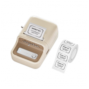 NIIMBOT B21S, Taşınabilir, Mürekkepsiz, Termal Etiket Yazıcı (Bluetooth, Type-C) Krem/Beyaz