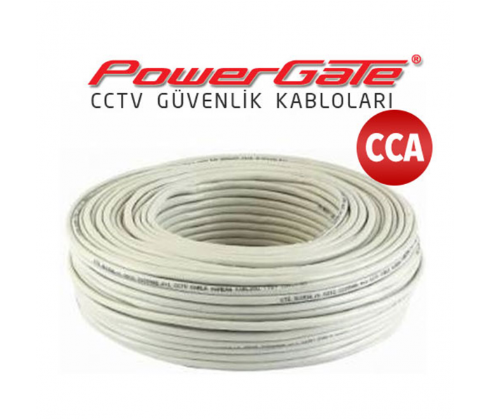 PowerGate CELL 100mt, 2+1 (2x0,22+0,25) CCA %40 Bakır Alışımlı, CCTV Güvenlik Kablosu