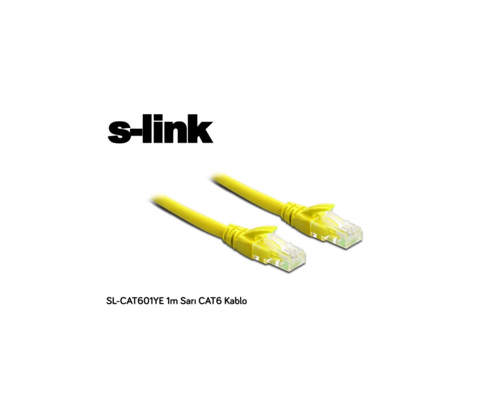 S-Link SL-CAT601YE, CAT6 Patch, 1Mt Kablo (Sarı)