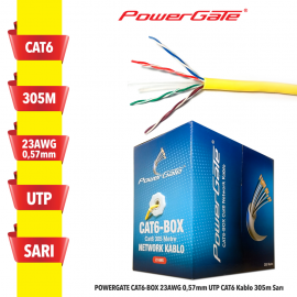 POWERGATE CAT6-BOX-YL, 23AWG, 0,57mm, UTP, CAT6 Ka..