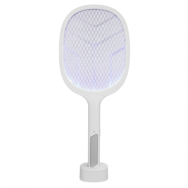 ASONIC AS-A25, Beyaz-Gri, 3000V, Raket Tipi, UV Mor Işıklı, 1200mAh, Bataryalı, Şarj Edilebilir, Sinek Öldürücü