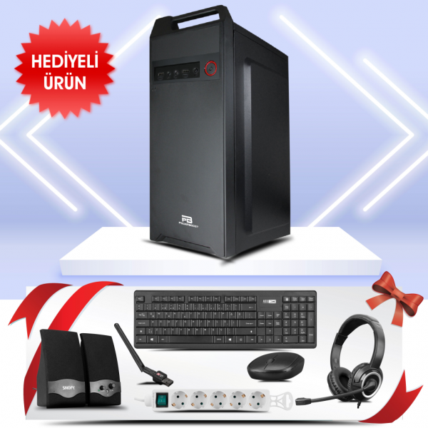 FORCE-F3K, Intel i5-12400, 16Gb Ram, 512Gb SSD, Paylaşımlı Ekran Kartı, OEM PAKET (Bol Hediyeli)