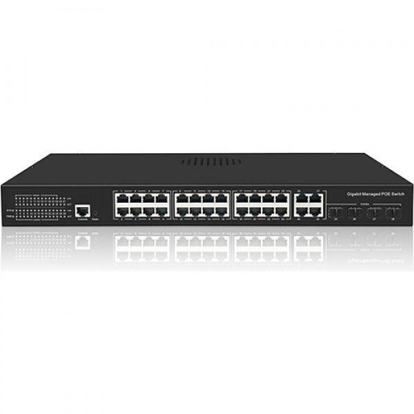 FREELINK (FRL-24MP4S1C-400) 24 PORT 10/100 /1000 POE 4x UPLINK GIGABİT+1xYÖNETİLEBİLİR 400W SWITCH 