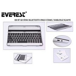 EVEREST (KB-BT60) BLUETOOTH iPAD2 MM STAND VE KABLOSUZ Q SİYAH KLAVYE