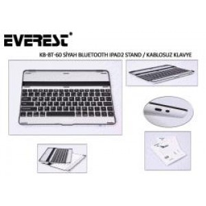 EVEREST (KB-BT60) BLUETOOTH iPAD2 MM STAND VE KABLOSUZ Q SİYAH KLAVYE