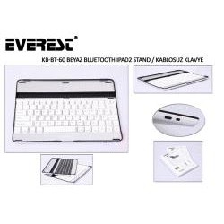 EVEREST (KB-BT60) BLUETOOTH iPAD2 MM STAND VE KABLOSUZ Q BEYAZ KLAVYE