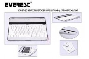 EVEREST (KB-BT60) BLUETOOTH iPAD2 MM STAND VE KABLOSUZ Q BEYAZ KLAVYE