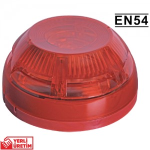 TEKNİM (TFS-3192R) KONVANSİYONEL YANGIN ALARM SİRENİ (FLAŞÖRLÜ VE SİRENLİ-EN-54 SERTİFİKALI) KIRMIZI