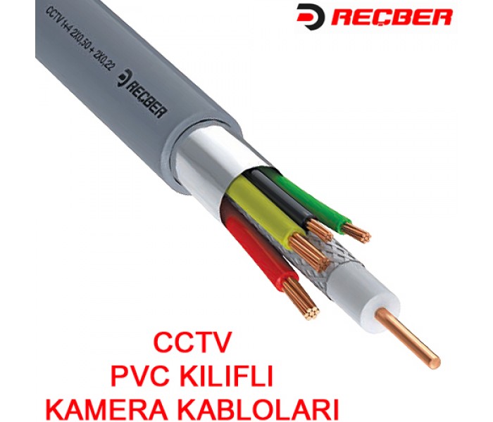REÇBER (306051) 2+1 RG59 MİNİ 2*0.22mm CCTV KABLOSU (100MT.) 