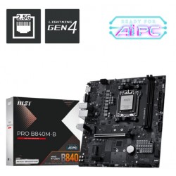 MSI PRO B840M-B AM5 DDR5 8000MHZ(OC) HDMI VGA 2X M.2 USB 5 GBS 2.5G LAN MATX