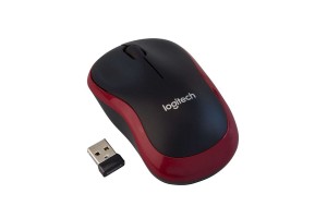 LOGITECH M185 NANO MOUSE KABLSZ BLACK/RED 910-002237