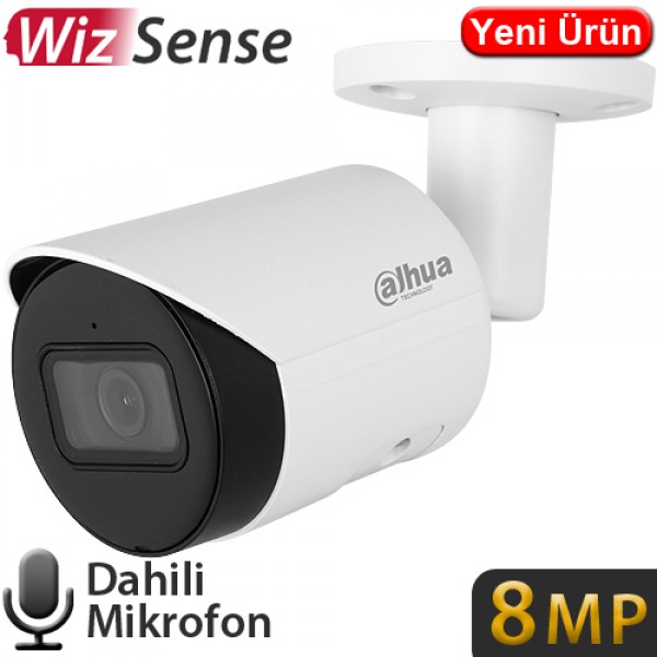 DAHUA (IPC-HFW2841S-S) 8MP 3.6MM STARLITE WIZ SENSE IK10 METAL SD SESLİ BULLET IP KAMERA 30MT