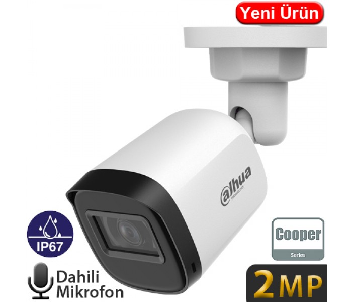 DAHUA (HAC-B1A21-U-A-0360B) 2MP 3.6MM PLASTİK MİKROFONLU HDCVI BULLET 20MT 