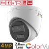 HIKVISION (DS-2CD1347G2H-LIUF) 4MP 2.8MM 3D DNR,BLC,HLC,AGC 120dB WDR,SD SES COLORVU IP DOME KAMERA