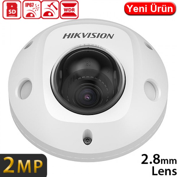 HIKVISION (DS-2XM6726G1-ID) 2MP 2.8 LENS DAHİLİ MİKR. 256GB MİKRO SD,120DB WDR IP DOME KAMERA 10MT