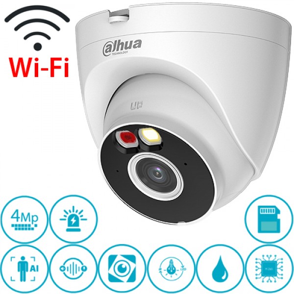 DAHUA (T4A-PV) 4MP ÇİFT YÖNLÜ KONUŞMA 256GB SD DESTEKLİ WIFI TURRET DOME KAMERA