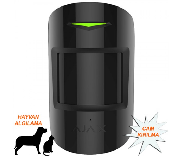 AJAX 95645 COMBIPROTECT KABLOSUZ PED PIR+CAMKIR DEDEKTÖR (SİYAH)