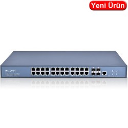 STONET (SC-532404MU) 24 PORT 10/100/1000 L3 YÖNETİLEBİLİR RACH MONTAJ SWITCH 