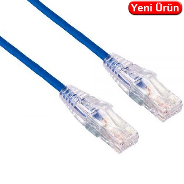 LINKOMM (E34397) 0.15 MT. CAT6A 28AWG 10GB 500MHZ UTP MAVİ PATCH KABLO