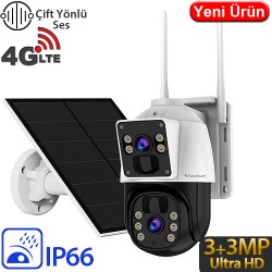 VSTARCAM (BG66DR-4G) 2X3MP 4MM 4G ÇİFT YÖNLÜ KONUŞMA İNSAN TAKİBİ 12000MAH 256GB SD SOLAR KAMERA