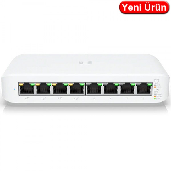 UBNT (USW-LITE-8-POE) TOPLAM 8 PORT 4X GİGABİT POE 54W + 4XGİGABİT ETHERNET SWİTCH